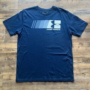 Under Armour Mens Navy Fast Left Chest Shirt Sleeve Tee Casual Size Large